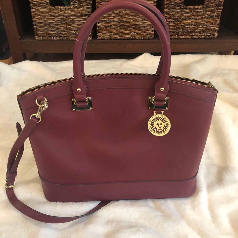 Anne Klein Burgundy Crossbody Purse